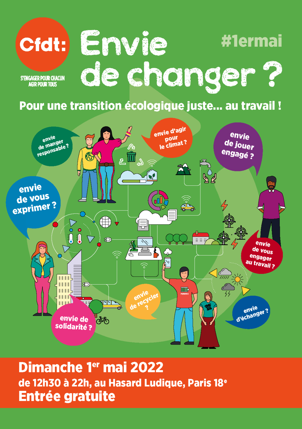 1ER MAI 2022 - POUR UNE TRANSITION ÉCOLOGIQUE JUSTE... AU TRAVAIL !